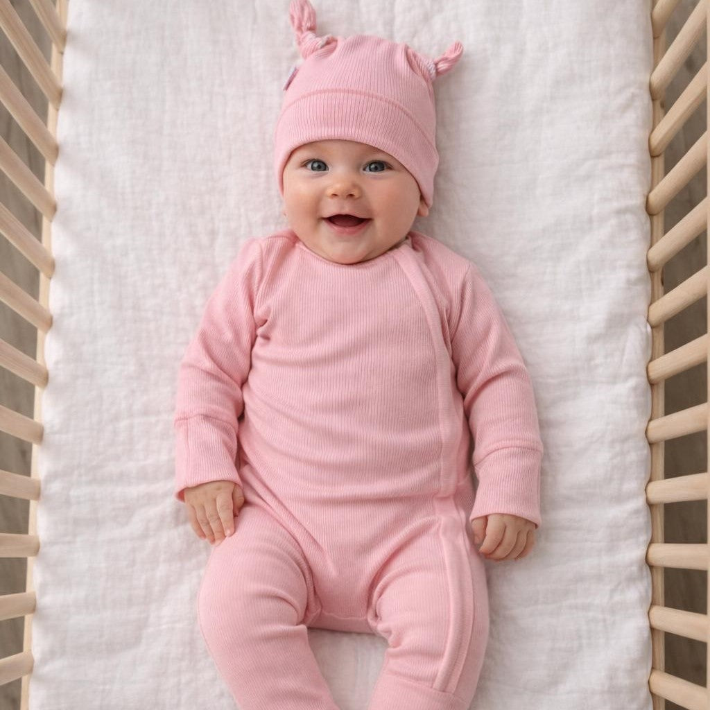 ROMPER & BEANIE SET als GESCHENK verpackt