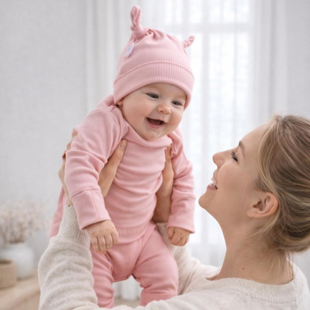 ROMPER & BEANIE SET als GESCHENK verpackt